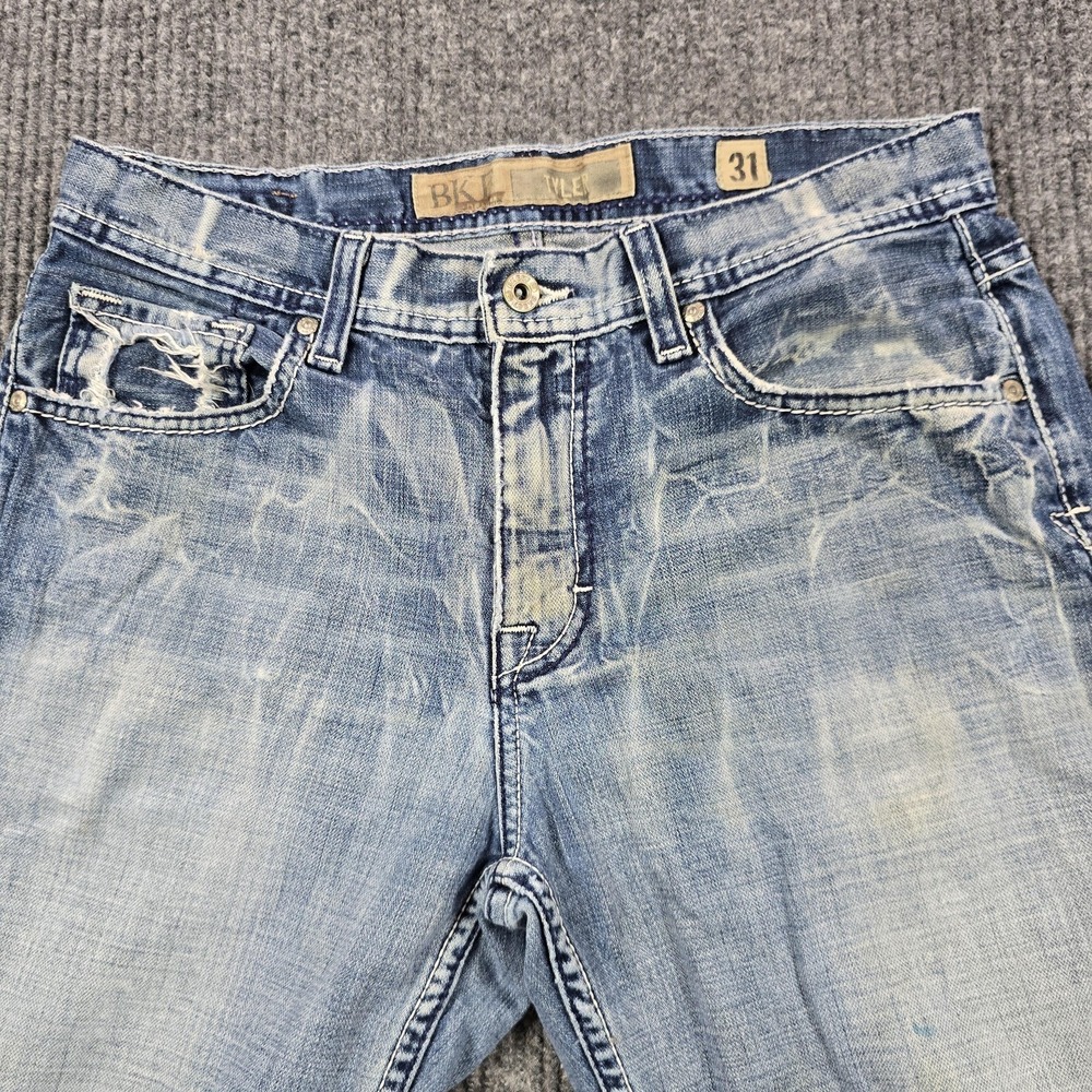 BKE Tyler Jeans Mens‎ 31x30 Blue Bootcut Relaxed Distressed Light Wash